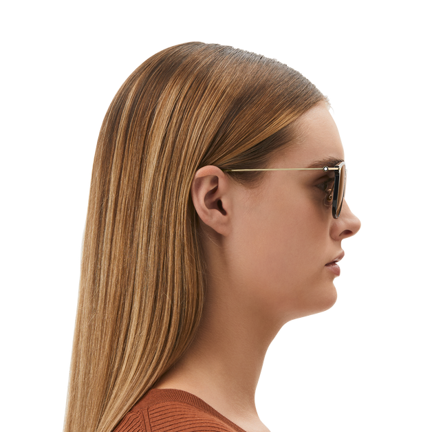 黑色注塑鏡框圓形太陽眼鏡 - 5