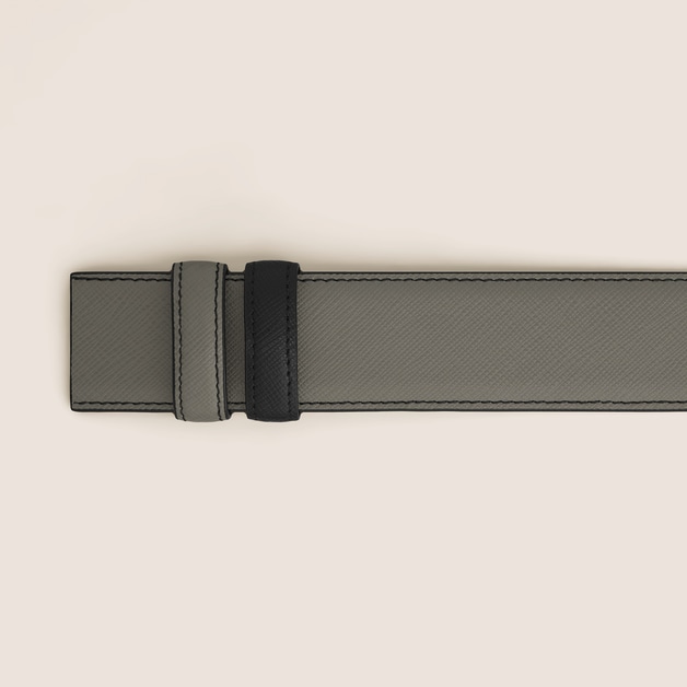 Medium grey/black 35mm reversible leather belt - 3
