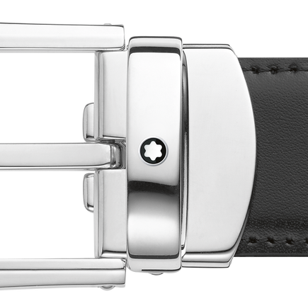 Ceinture réversible à boucle fer à cheval de 30 mm en cuir noir/marron