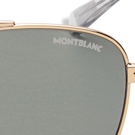 Squared Sunglasses with Gold-Coloured Metal Frame
