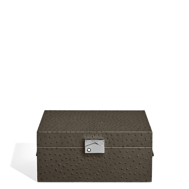 Watches Collector Box, Ostrich-Embossed Leather, Khaki - 1