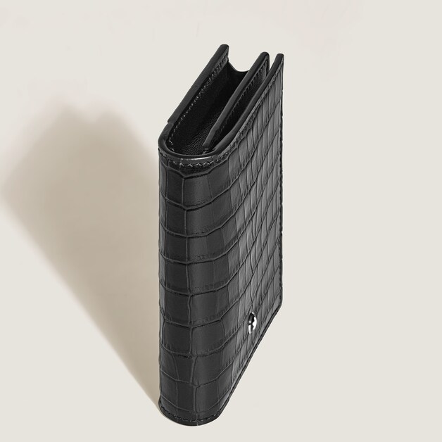 Porte-Cartes 4cc en Cuir Embossé Croco - 4