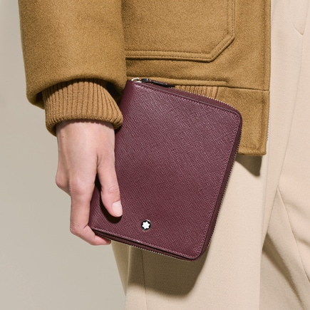 Astuccio con Cerniera per 5 Strumenti da Scrittura in Pelle Sartorial