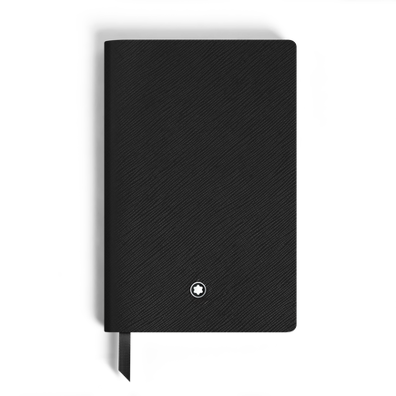 Notebook Small, Black Leather, Black, Lined Pages