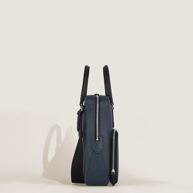 Medium Briefcase with Pocket in Sartorial Leather - 5