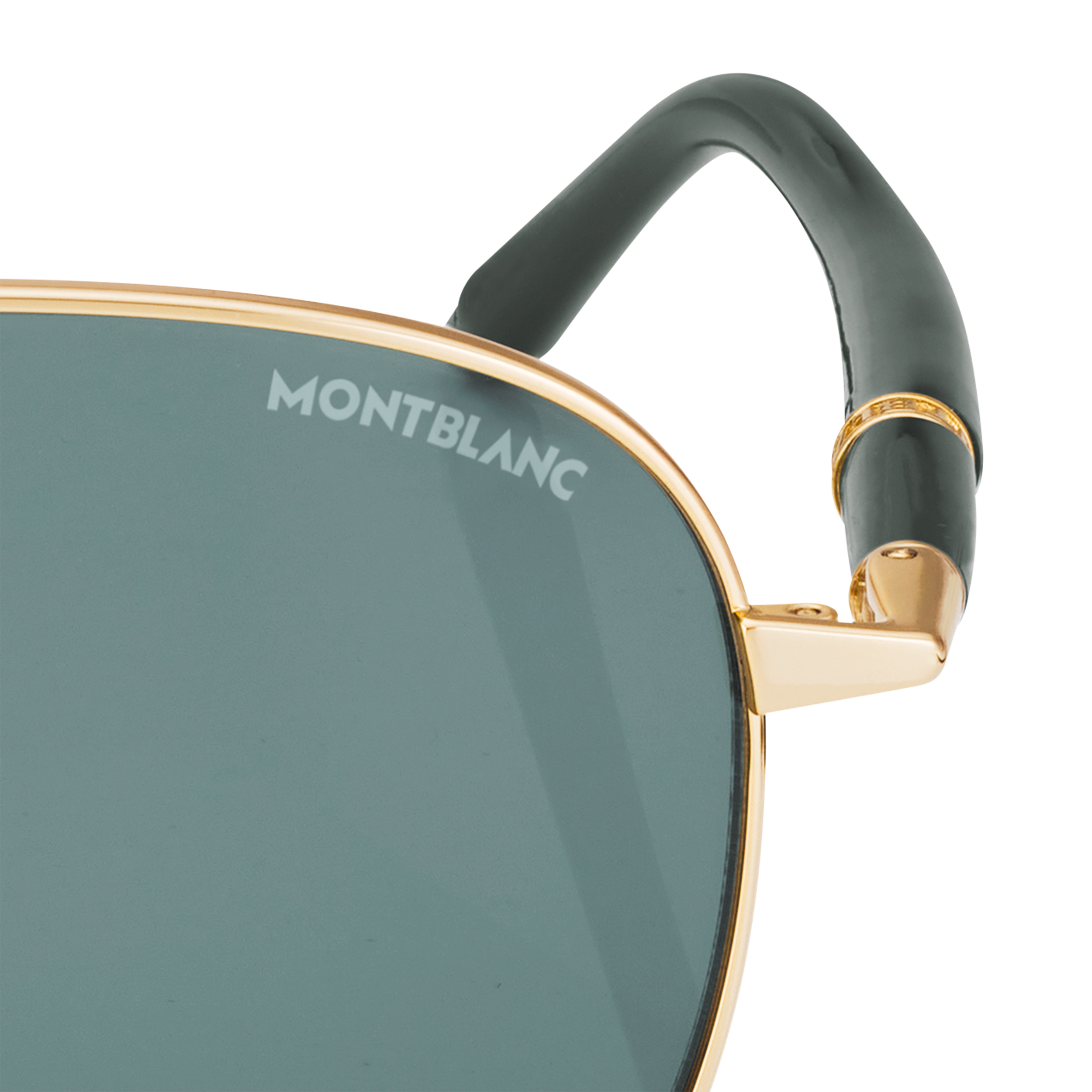 نظارة شمسية مربّعة بإطار معدني ذهبي اللون