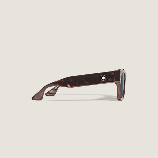 Lunettes de soleil carrées à monture en acétate couleur havane - 2