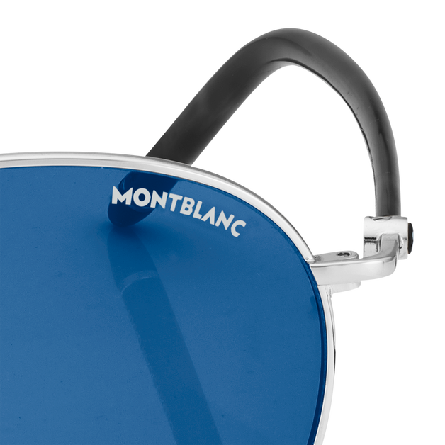 Round Sunglasses with Ruthenium-Colored Metal Frame - 3