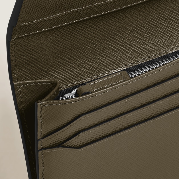 L&auml;ngliche Brieftasche 14 cc mit Rei&szlig;verschluss aus Sartorial Leder - 3