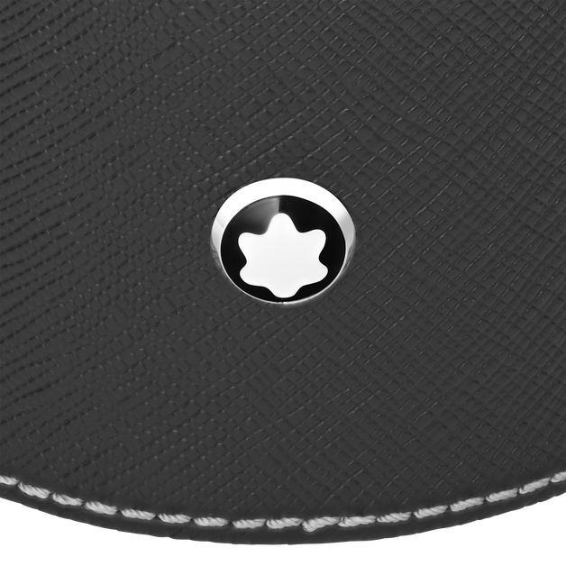 Plateau de bureau rond en cuir noir (moyen) - 3