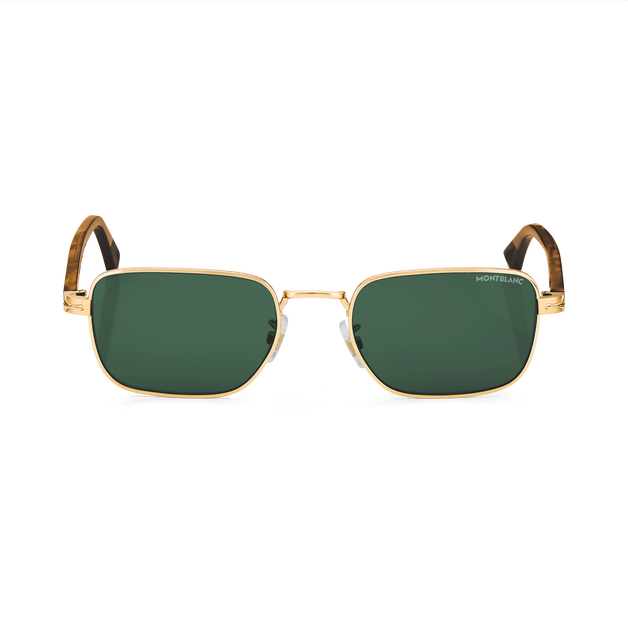 Rectangular Sunglasses with Gold-Coloured Metal Frame - 1