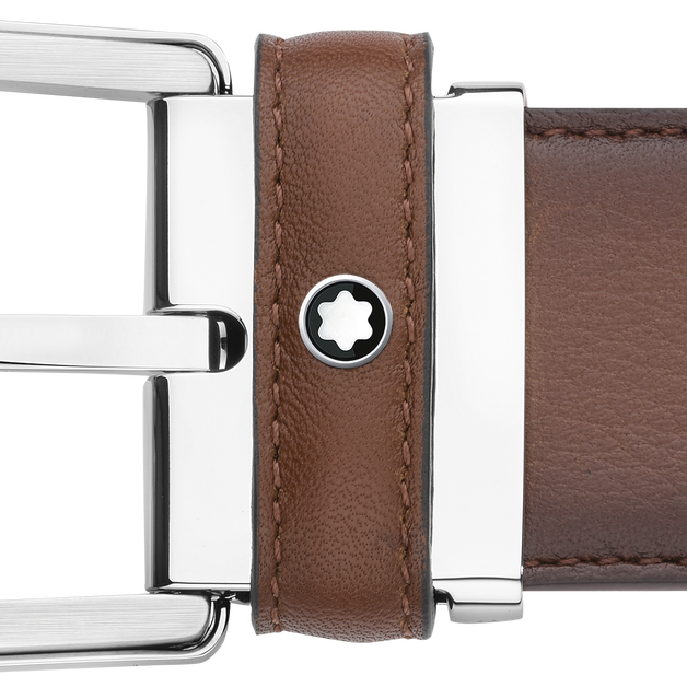 Horseshoe buckle brown 35 mm leather belt - 3