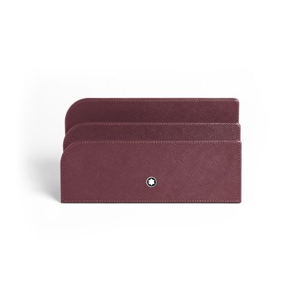Porte-lettres en cuir cassis