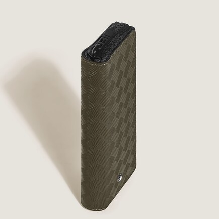 2-Pen Pouch with Zip in Extreme Leather