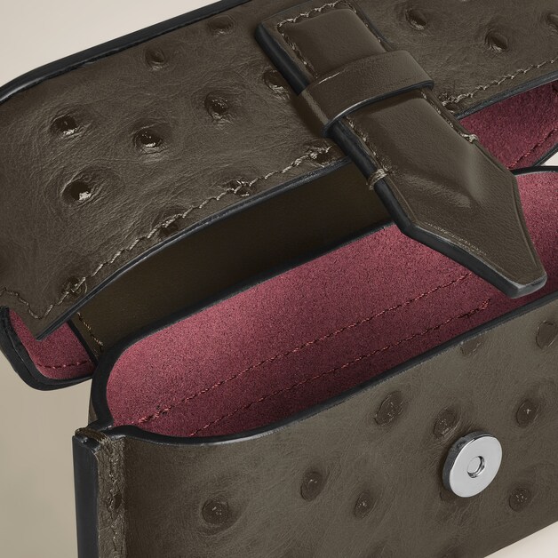 Nib Accessory Case with Strap in Ostrich-Embossed Leather - 3