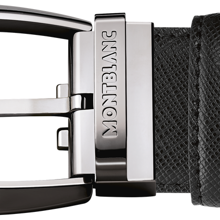 Black 35 mm leather belt