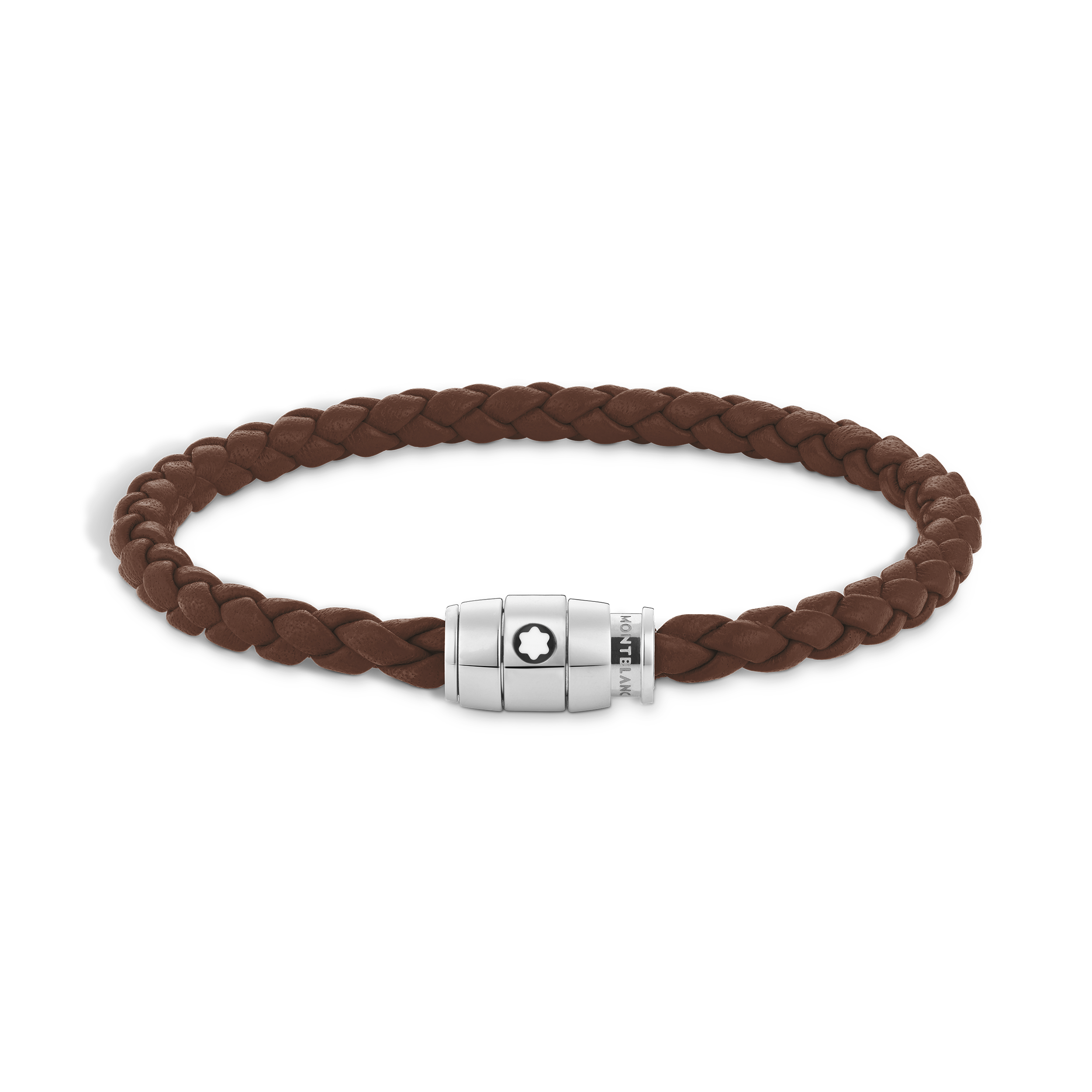 Bracelet Small, Soft Leather, Fauve Brown - Stainless steel