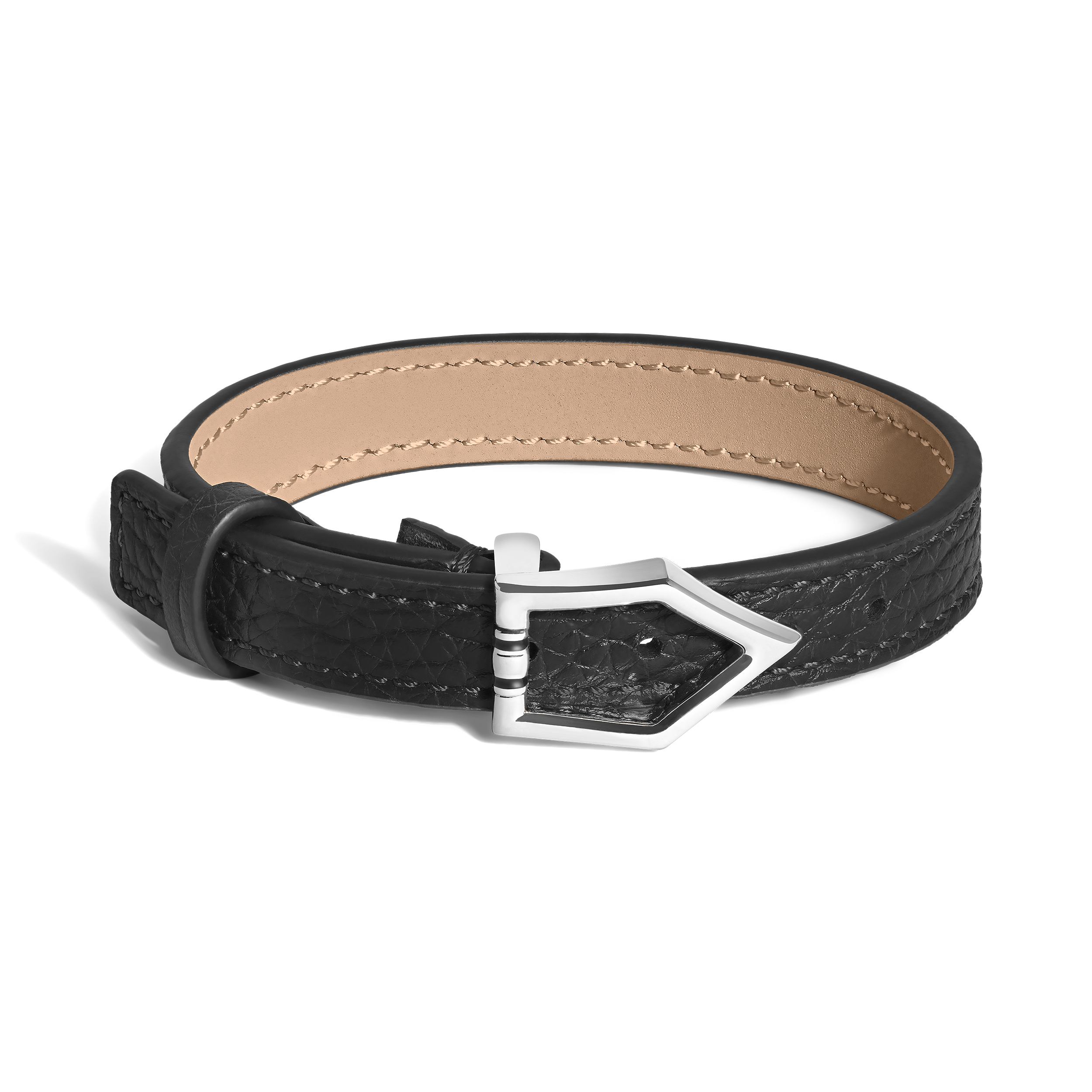 Plain Nib Bracelet in Grain Leather - Steel - Black - Montblanc® US