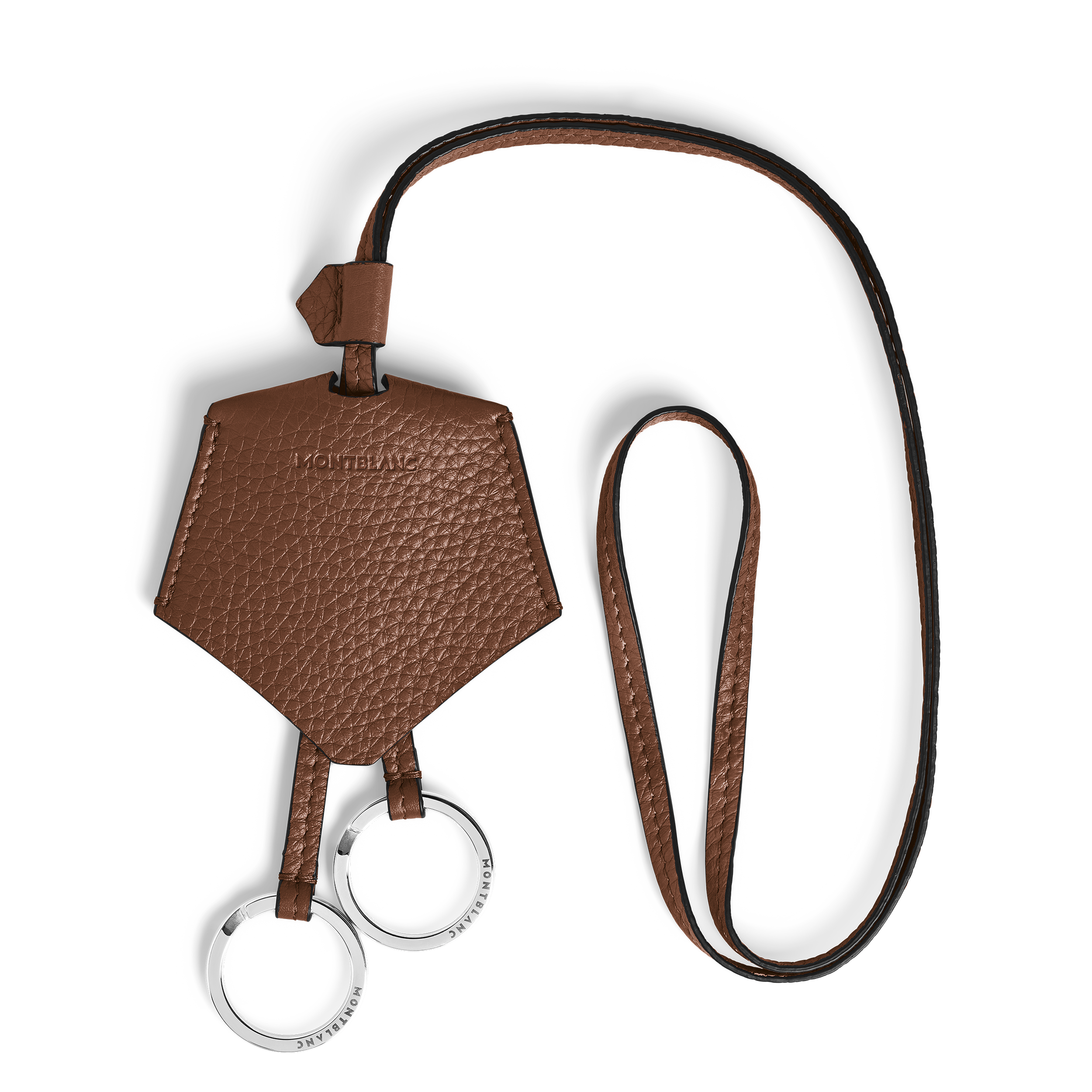 新品 MONTBLANC モンブラン ブラウンレザーキーリング Key Holder in Grain Leather - Leather - Fauve - Montblanc® LU