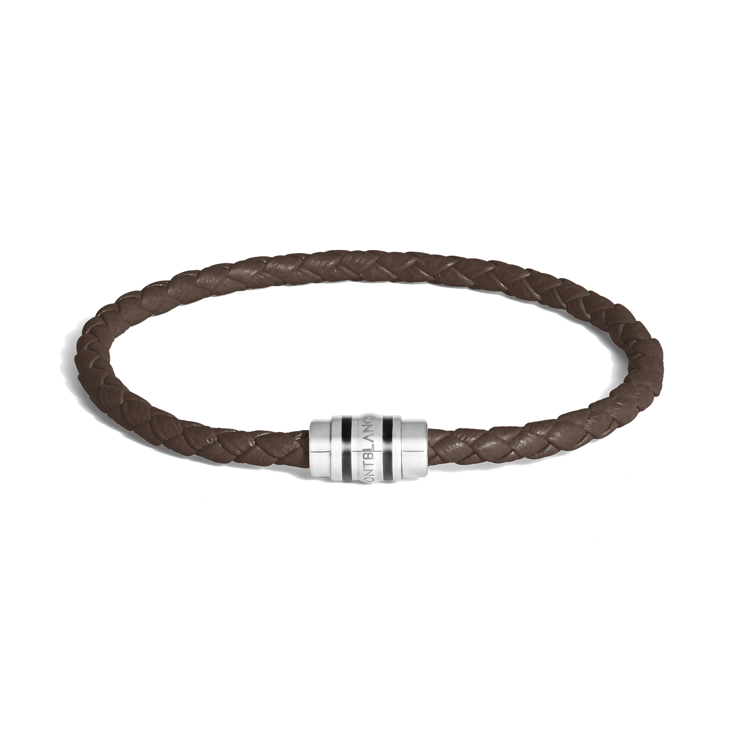 3 Rings Bracelet in Grain Leather - Steel - Ebony - Montblanc® US